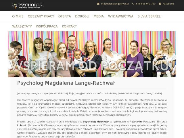 Psycholog dziecięcy Magdalena Lange-Rachwał